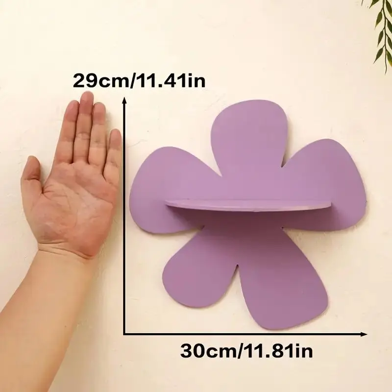 2D Plane, a Bohemian Style Pink-Purple Wall Shelf - Adjustable Wooden Display Rack, Suitable for Home Decoration of Living Room Plants And Holiday Gifts, Adjustable Wall Shelf, Plant Wall Decor, Bohemian Wall Shelf, Pink-Purple Storage Shelf