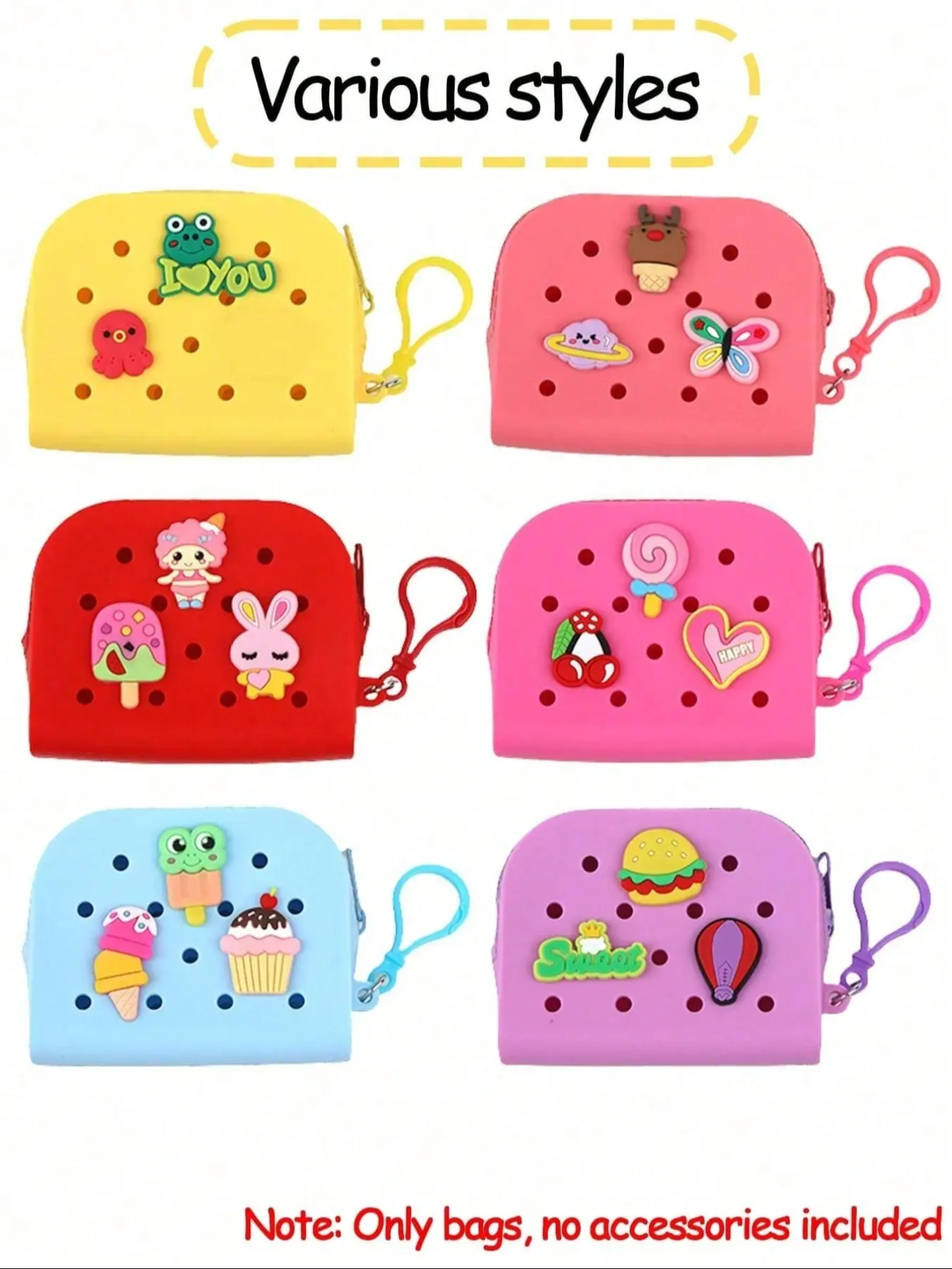 Fashionable Silicone Mini Coin Wallet, Cute Detachable Storage Bag, Lightweight Zipper Pouch, Durable, Unlined, Stylish Wallet, Ideal for Shoes Jewelry Watches