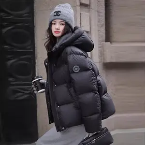 Fashion Short and Long down Jacket Women's High-End 2024 Hooded Thickened Armband Warm Puff Couple Bread Suit Women's Sweater