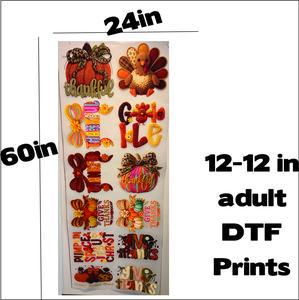 ThanksgivinG Crochet effect DTF Gangsheet 24x60 - 24in x 60in DTF Prints for Custom Shirts, Ideal for Holiday Outfits, Easy Application, Fits Various Sizes, Perfect Gift for Thanksgiving Enthusiasts