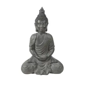 LuxenHome Gray MgO Meditating 21.75"H Buddha Garden Statue LuxenHome Gray MgO Meditating 21.75"H Buddha Garden Statue