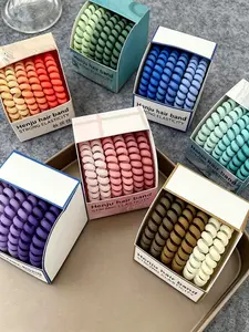 6-Pack Elastic Hair Ties for Women, High Stretch Durable Rubber Bands, Simple New Design, Versatile Headwear Accessories