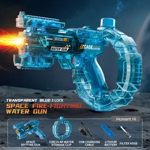 Electric Water Spray Toy Outdoor Fun Beach Swimming Pool Party Sprayer, New Triple Mode Dual Battery Safety Energy Concentration Ring Space Large Capacity