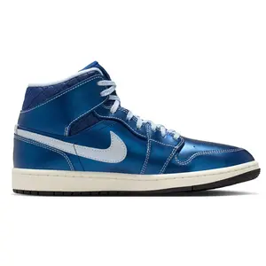 Nike Air Jordan 1 Mid SE Metallic Blue Quilted IM5128-001 Women's Fashion Sneaker New