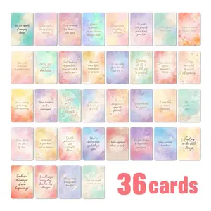 36 sheets/pack Inspirational Positive Energy Card Positive Affirmation Cards Fun encouragement cards, heartwarming blessings, gift cards can be used as self motivation, greeting cards, postcards