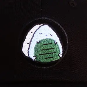 Sleepy Rice Ball Embroidered Hook-backed Patch