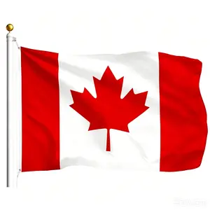 Canadian National Flag - Clear Patterns, Waterproof, Colorfast, Reinforced Circular Sewn Holes - Festive & Home Decor Flag for Parties, Outdoor Activities