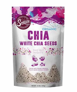 Suncore Foods Organic White Chia Seeds, Gluten-Free, Non-GMO, 15oz, 1 Pack