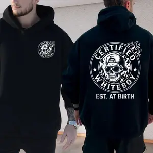 2 Sides Certified B0yy Est. At Birth Whiteb0yyy T Shirt, Skull Print Black Men’S Streetwear Sweatshirt, Whiteb0yyy American Hoodie, Unisex Sweater Pullover Tee