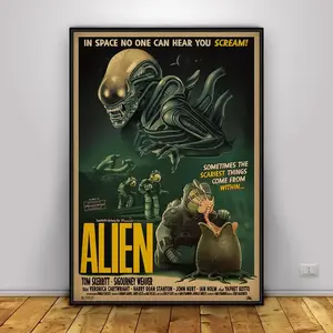 Alien Poster Wall Art Home Decor, Gift Poster Movie Poster, Art Decoration Gift Idea, Home & Office Room Decor UnNo Frame