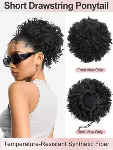 Drawstring Ponytail for Women, Afro Puff Kinky Curly Hair Ponytail Extension, Curly Crochet Hair, Natural Hair Ponytail, All Seasons Bob Wigs