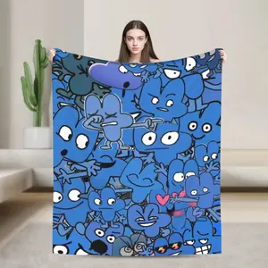 Best Birthday Gift for BFDI Fans Battle for Dream Island Flannel Blanket Machine Washable Super Soft Fuzzy Plush Throw for Bedroom Sofa Bed All Seasons