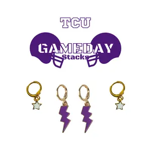 TCU Classic Gameday Earring Stack For Horned Frogs Game Day