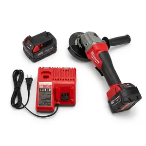 Milwaukee M18 125mm Cordless Angle Grinder, Brushless Power Tool with Charger, Perfect for Metal Cutting, Rust Removal, Weld Cleaning & Construction Jobs