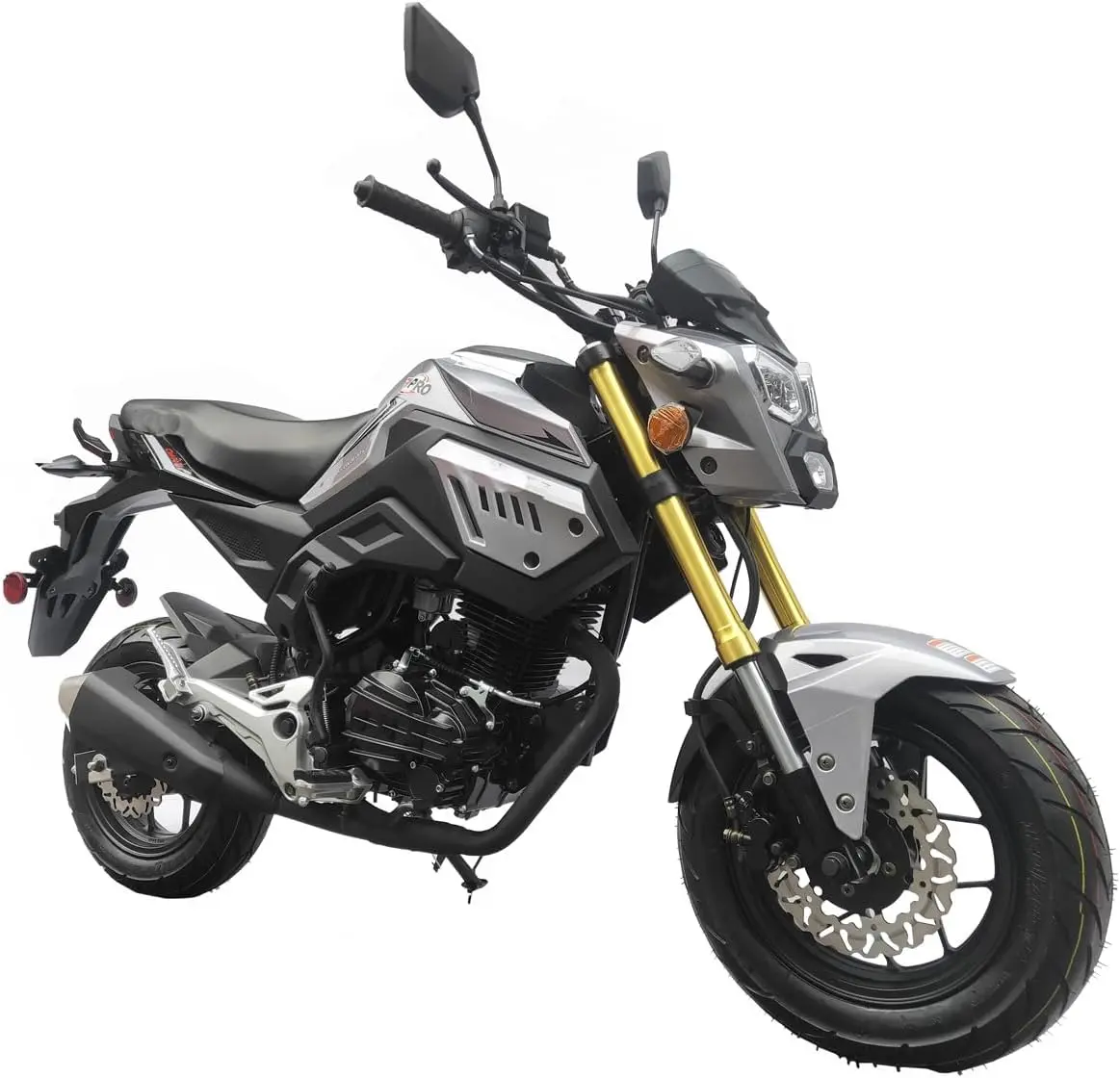 X-PRO Vader 150 Street Motorcycle with 5-Speed Manual Transmission, Electric/Kick Start! 12" Wheels! (Grey)