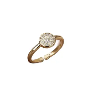 Ring Circle with Center Stone, Gold Finish, Simple Design, Elegant Style