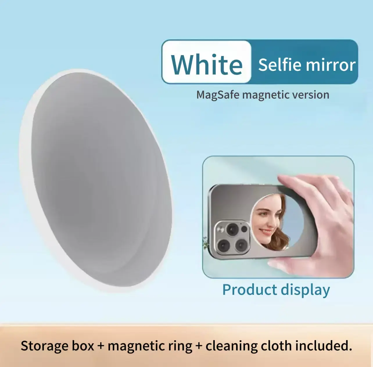 MagMirror Pro Kit: Magnetic Selfie Mirror + Ring Adapter & Cloth Phone Smartphone Phone Cellphone
