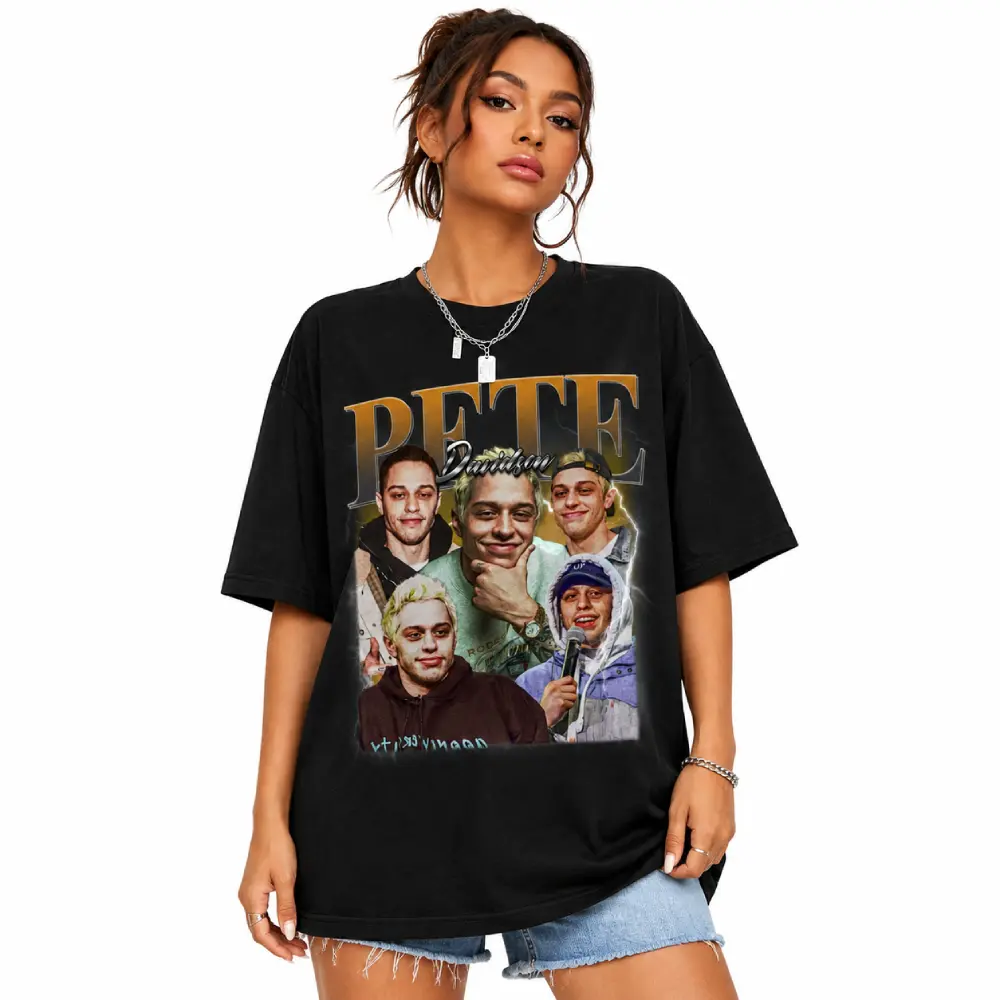 Pete Davidson Vintage T-Shirt Unisex Graphic Tee Celebrity Fan Shirt Casual Streetwear Gift for Men and Women Cotton Menswear