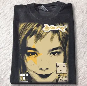 Bjork Poster Vintage 90's Graphic Unisex Shirt, Y2k Vintage Graphic Tees, Comfort Colors Women Shirt, Gift for Her