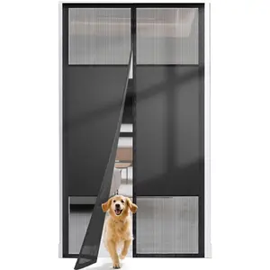 Screen Door with Privacy Protection, PET Mesh Screen Fit for Door Size 32x80 Inch (Size 34x81 Inch), Pet Friendly Screen Curatin for Doorway to Keeps Bugs Out