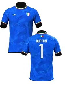 Gianluigi Buffon #1 Italy National Team Blue Home Soccer Jersey Italian Print Breathable Quick Dry Short Sleeve for Buffon Fans, Italy Supporters, Football Collectors & Streetwear Enthusiasts