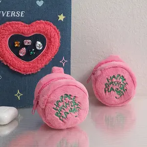 Pink Mini Coin Potters Purse Earphone Cord Storage Bag Kawaii Spot Cute Plush Harries Portable Purse Coin Pouch Cake Bag