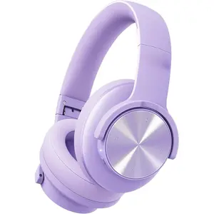 F-HPS13 B8 Headphones Wireless Bluetooth, 120H Bluetooth Headphone Over Ear with 3EQ Music Modes, Hands-Free Calls, Deep Bass Headphones for Travel Home Office Cellphone PC (Purple)