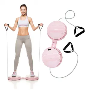 Foldable Core Twisting Disc with Resistance Bands - 360° Rotating Balance Board for Home Fitness, Portable & Silent Workout Equipment, Non-Slip Compact Trainer for Full Body Movement