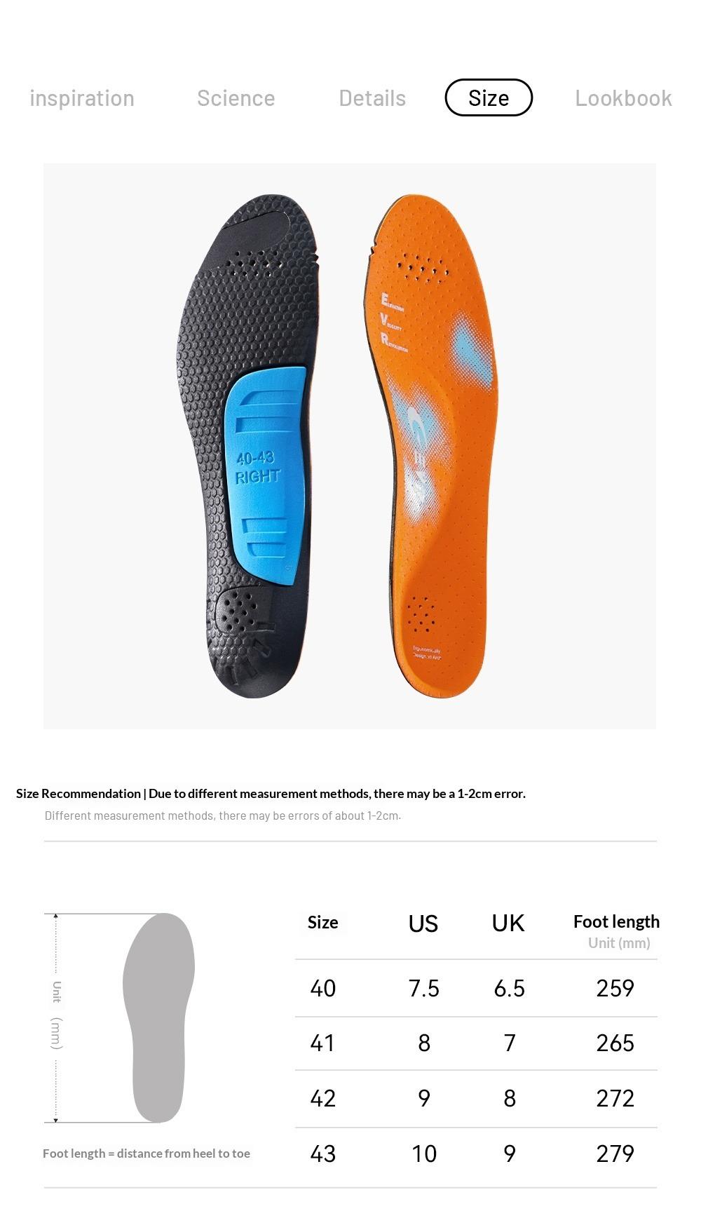 EVR flat foot arch support athletic shoes cushioning shock absorber pads for adults soccer cleats odor-resistant insoles (Item number: shoe insoles)