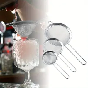 3 Pcs Stainless Steel Conical Strainers - 3", 4" & 5.5" Sizes - Chinois Style, Extra Fine Twill Mesh Sieve, Stainless Steel Strainers and Colanders for Kitchen