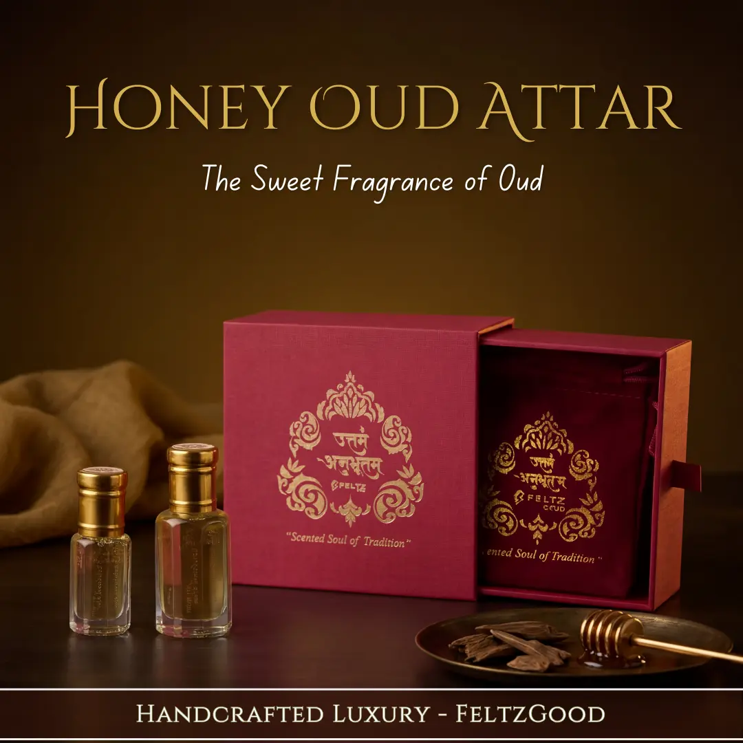 Honey Oud Attar Concentrated Perfume Oil - Unisex All-Natural Aromatic Fragrances Blend, Non-Toxic, Alcohol-Free Arabian Daily Wear Fragrance