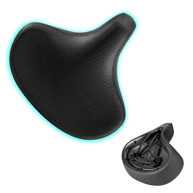 ROCKBROS Bicycle Seat for Adults, 32cm Extra Wide PU Coated Ergonomic Saddle for Mountain Bikes & Long Rides with Thickened Foam & Shock Absorbers, Pu Leather, Unisex Adults, 880G, Thickened Pu, Ergonomic Bicycle Seat, Wide Fit