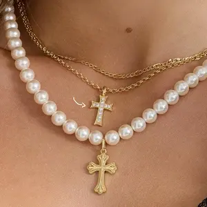 EVRY JEWELS Gold or Silver Plated Women's Hypoallergenic Divine Necklace
