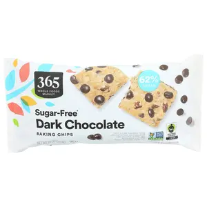 by Whole Foods Market, SugarFree Dark Chocolate Baking Chips, 10 Ounce
