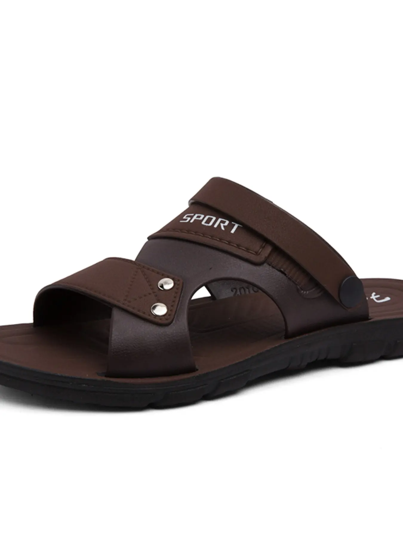 2026 Fashion Summer Men's Sandals, Comfortable Classic Casual Leisure Beach Shoes, Footwear For Beach, Anti-Slip Durable Flip Flops, PU Leather PVC Sole