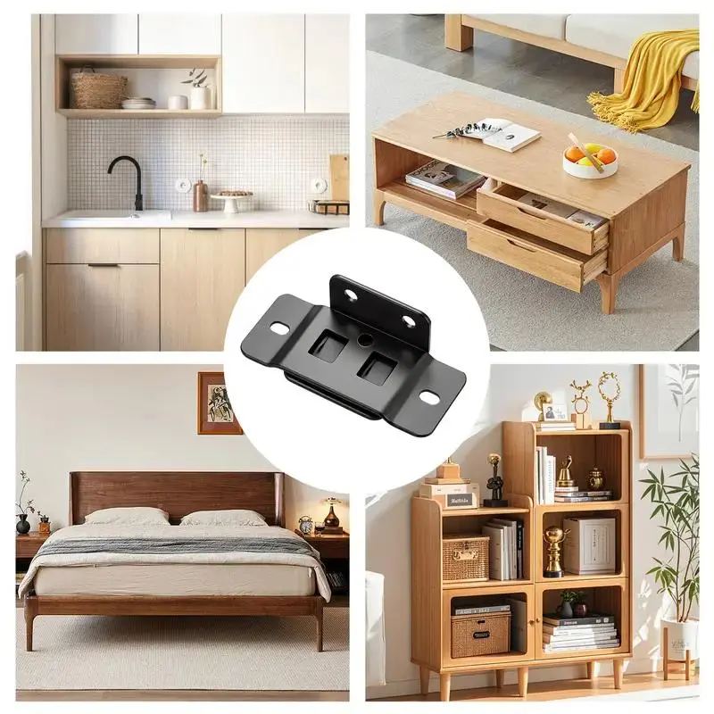 8-Pack Sturdy Metal Bracket Set - Heavy-Duty Quick-Fitting Right Angle Furniture Corner Connectors with Screws for Drawers, Cabinets