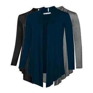 Open Front Cardigans (3 Pack: Black, Charcoal, Navy)