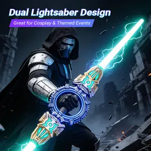 Light Up Sword,  Retractable 24 Light  Light Color Sword, Fire Spin Sword Double-Edged For Cosplay Costume, Real LightSaber