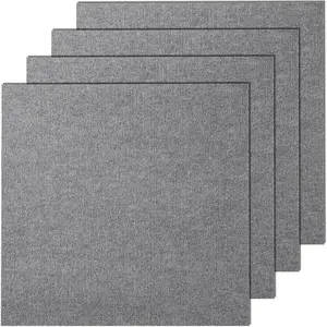 VEVOR Carpet Tiles Peel and Stick, 24x 24 Squares Self Adhesive Carpet Floor Tile, Soft Padded Carpet Tiles, Easy Install DIY for Bedroom Living Room Indoor Outdoor (9Tiles, Light Gray)