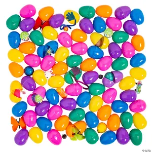 Bright Color Toy-Filled Plastic Easter Eggs, 2 1/2", Bulk 100 Pcs