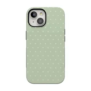 Casely iPhone 15 Plus Case | On the Dot | Green Polka Dot | Bold Protective Design | Compatible with MagSafe