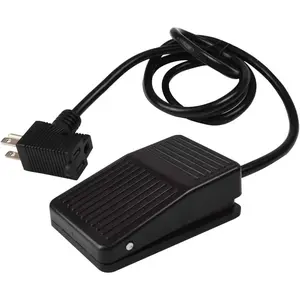 Foot Switch, Foot Operated Pedal Controller Power Switch Woodworking Machine Control, 5-ft Cable with Piggyback Plug, Deadman Style