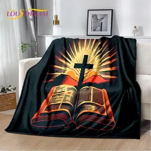 3D Pray Holy Bible Cross Jesus Soft Flannel Blanket for Bed Bedroom Sofa Picnic,Throw Blanket for Cover Outdoor Leisure Nap GiftFather's Day, Thanksgiving, Halloween, holiday gifts for family and friends
