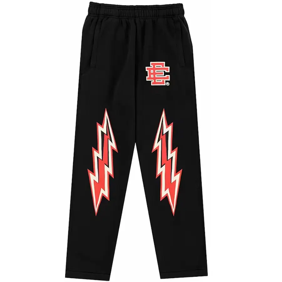 Eric Emanuel Inspired Sweatpants, Lightning Graphic Joggers, Premium Cotton Blend Track Pants, Unisex Streetwear Lounge Pants