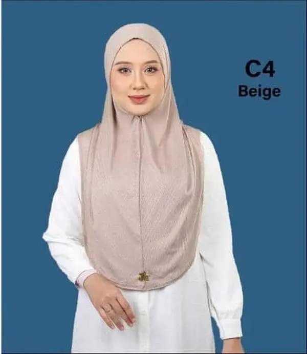 Adult Instant Hijab For Muslim Women / Ribbed Jersey Instant Hijab