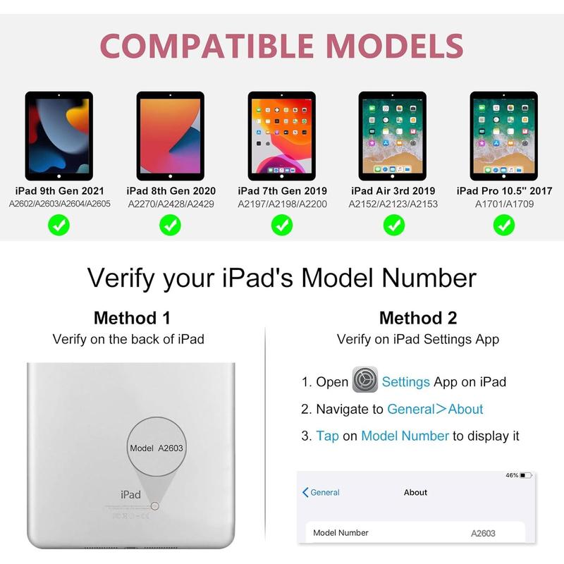 Keyboard Case for iPad 10.2" 9th 8th 7th Generation, with Detachable and Pencil Holder, 10.2 Inch/iPad Air 10.5"(3rd Gen)/iPad Pro 10.5 in, Auto Sleep/Wake Function (Pink) Keyboard Case for iPad 10.2" 9th 8th 7th Generation, with Detachable and Pencil Holder, 10.2 Inch/iPad Air 10.5"(3rd Gen)/iPad Pro 10.5 in, Auto Sleep/Wake Function (Pink)