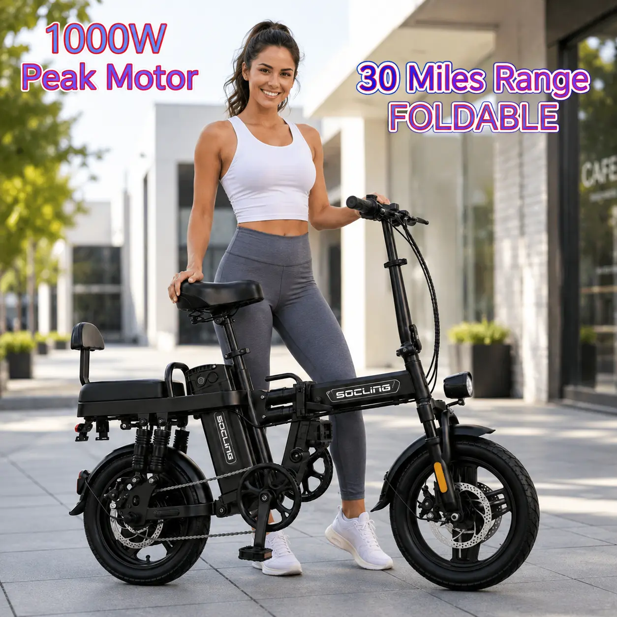 Folding Electric Commuter Ebike for Youth - 500W Motor, 20MPH, 15Ah Removable Battery, 30 Mi Range, DualSuspension, Disc Brakes, LED Lights, Lightweight PortableApartment-Friendly Urban Daily Car Alternative, FoldingBikes tiktokshopbacktoschool