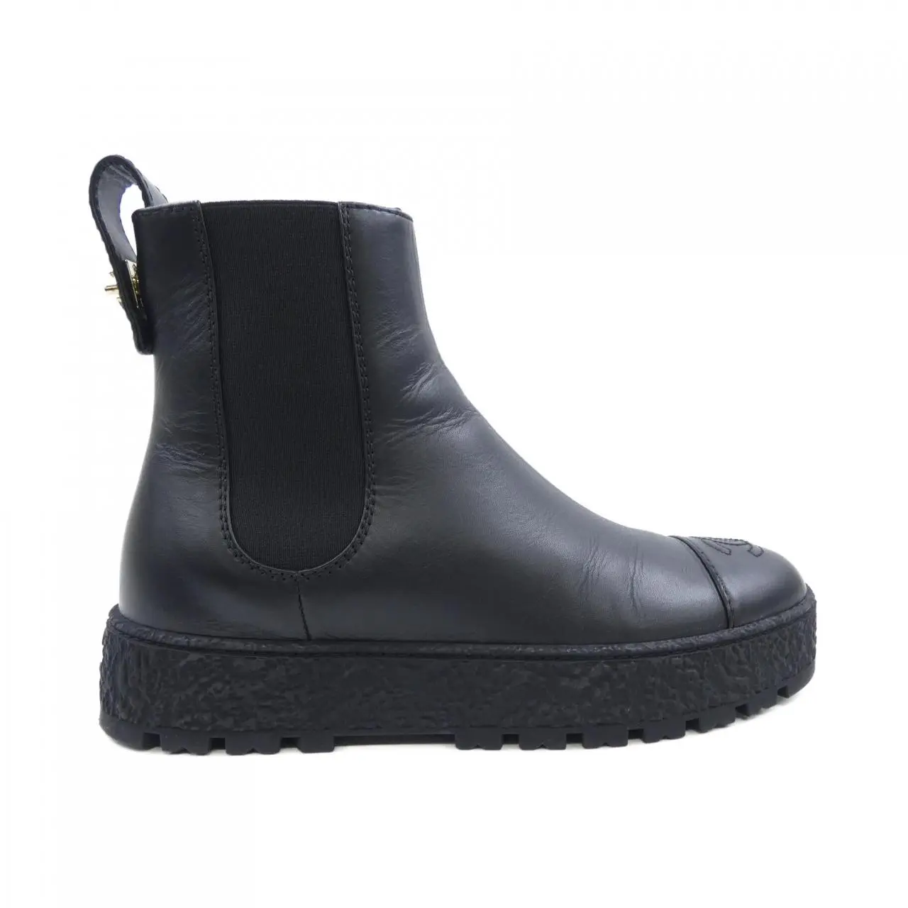 Pre-owned CHANEL Calfskin Small Leather Goods Turnlock Boots