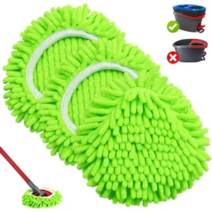 Mop Heads Replacements, 3 Pack Spin Mop Refill Replace  for O Cedar RinseClean 2 Tank System, Microfiber & Chenille, Machine Washable and Safe for Cleaning  Hard-surfaced Floors