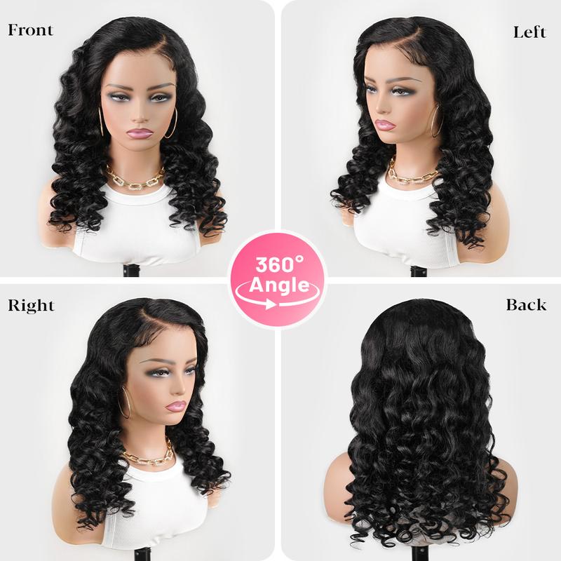 [200% Density] Menglle Yaki Loose Wave/Yaki Straight/Yaki Burmese Curly/Loose Deep Wave No Yaki 13x4 Lace Front Wigs Human Hair Pre Cut Lace Glueless Yaki Bounce Wand Curly Wig Natural Hairline Beginner Friendly#springfresh#GiftedInLove